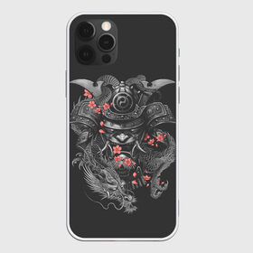 Чехол для iPhone 12 Pro Max с принтом Самурай и дракон в Тюмени, Силикон |  | cherry | flower petals | helmet | japan | katana | ronin | sakura | samurai | вишня | катана | лепестки цветка | ронин | сакура | самурай | шлем | япония