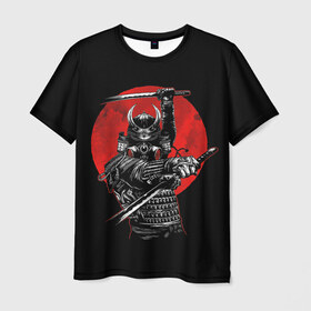 Мужская футболка 3D с принтом Samurai в Тюмени, 100% полиэфир | прямой крой, круглый вырез горловины, длина до линии бедер | 2077 | art | blood | cyber | cyberpunk | dead | death | demon | japan | mask | ninja | oni | samurai | shadow | shogun | tokyo | warior | арт | воин | война | демон | катана | кибер | киберпанк | кровь | маска | мертвый | ниндзя | путь | самурай