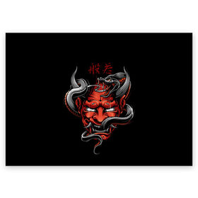 Поздравительная открытка с принтом Хання в Тюмени, 100% бумага | плотность бумаги 280 г/м2, матовая, на обратной стороне линовка и место для марки
 | Тематика изображения на принте: 2077 | art | blood | cyber | cyberpunk | dead | death | demon | japan | mask | ninja | oni | samurai | shadow | shogun | tokyo | warior | арт | воин | война | демон | катана | кибер | киберпанк | кровь | маска | мертвый | ниндзя | путь | самурай