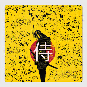 Магнитный плакат 3Х3 с принтом ? (Самурай) в Тюмени, Полимерный материал с магнитным слоем | 9 деталей размером 9*9 см | katana | no heaven for samurai | red sun | samurai | samurai lettering | samurai print | samurai sweats | samurai t shirt | sun | катана | красное солнце | надпись самурай | нет рая для самурая | принт самурай | самурай | солнце | толстовка самурай | футб
