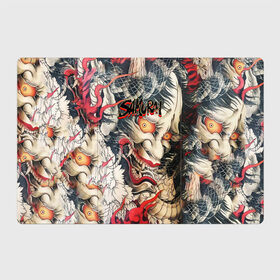 Магнитный плакат 3Х2 с принтом Самурай в Тюмени, Полимерный материал с магнитным слоем | 6 деталей размером 9*9 см | буси | воины рыцари | драконы | сабурау | самурай | якудза