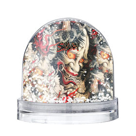 Снежный шар с принтом Самурай в Тюмени, Пластик | Изображение внутри шара печатается на глянцевой фотобумаге с двух сторон | буси | воины рыцари | драконы | сабурау | самурай | якудза