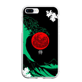 Чехол для iPhone 7Plus/8 Plus матовый с принтом Japanese style в Тюмени, Силикон | Область печати: задняя сторона чехла, без боковых панелей | Тематика изображения на принте: ninja | samurai | больгая волна | дракон | иероглиф | ниндзя | природа | самурай | япония | японское искусство