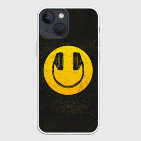 Чехол для iPhone 13 mini с принтом Наушники Смайл в Тюмени,  |  | люблю музыку | музыка | наушники | смайл | улыбка | эмодзи
