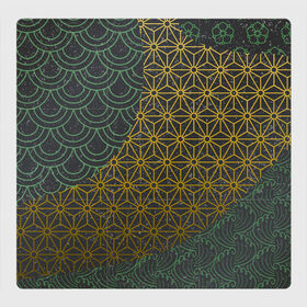 Магнитный плакат 3Х3 с принтом Традиционные Японские Узоры в Тюмени, Полимерный материал с магнитным слоем | 9 деталей размером 9*9 см | классика | орнамент | традиции | узоры | футуристичный | япония