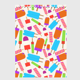 Скетчбук с принтом Мороженое в Тюмени, 100% бумага
 | 48 листов, плотность листов — 100 г/м2, плотность картонной обложки — 250 г/м2. Листы скреплены сверху удобной пружинной спиралью | десерт | мороженое | сладкий лед | фруктовый лед | эскимо