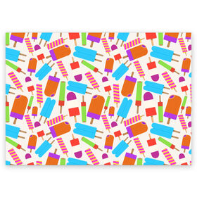 Поздравительная открытка с принтом Мороженое в Тюмени, 100% бумага | плотность бумаги 280 г/м2, матовая, на обратной стороне линовка и место для марки
 | десерт | мороженое | сладкий лед | фруктовый лед | эскимо
