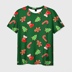 Мужская футболка 3D с принтом Новогодний Свитер в Тюмени, 100% полиэфир | прямой крой, круглый вырез горловины, длина до линии бедер | 2020 | 2021 | christmas | happy | merry | new year | зима | новогодний | новогодняя | новогодняя маска | новый год | рождественский | рождество | снег