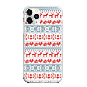 Чехол для iPhone 11 Pro матовый с принтом Новогодний пиксельный узор в Тюмени, Силикон |  | christmas | deer | hearts | new year | pattern | pixels | snowflakes | trees | елки | новый год | олени | пиксели | рождество | сердечки | снежинки | узор