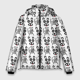 Мужская зимняя куртка 3D с принтом Кот + Мышь Черный + Белый в Тюмени, верх — 100% полиэстер; подкладка — 100% полиэстер; утеплитель — 100% полиэстер | длина ниже бедра, свободный силуэт Оверсайз. Есть воротник-стойка, отстегивающийся капюшон и ветрозащитная планка. 

Боковые карманы с листочкой на кнопках и внутренний карман на молнии. | Тематика изображения на принте: животные | кот | котик | мышка | мышь