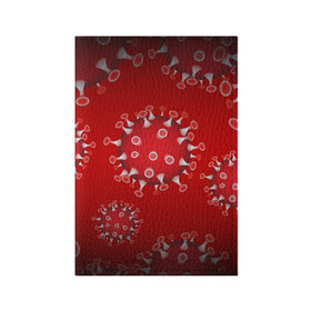 Обложка для паспорта матовая кожа с принтом Вирусяка в Тюмени, натуральная матовая кожа | размер 19,3 х 13,7 см; прозрачные пластиковые крепления | Тематика изображения на принте: coronavirus | covid | вирус | ковид | коронавирус