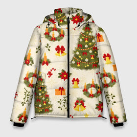 Мужская зимняя куртка 3D с принтом С Новым Годом в Тюмени, верх — 100% полиэстер; подкладка — 100% полиэстер; утеплитель — 100% полиэстер | длина ниже бедра, свободный силуэт Оверсайз. Есть воротник-стойка, отстегивающийся капюшон и ветрозащитная планка. 

Боковые карманы с листочкой на кнопках и внутренний карман на молнии. | 2020 | 2021 | christmas | new year | бык | год быка | дед мороз | елка | зима | новый год | подарки | праздник | рождество | с новым годом | санта | свитер | снег | снежинки