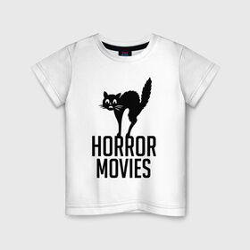 Детская футболка хлопок с принтом Horror Movies в Тюмени, 100% хлопок | круглый вырез горловины, полуприлегающий силуэт, длина до линии бедер | 