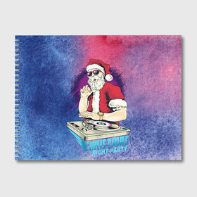 Альбом для рисования с принтом Christmas night party в Тюмени, 100% бумага
 | матовая бумага, плотность 200 мг. | Тематика изображения на принте: new year | арт | графика | дед мороз | зима | новый год | рождество | санта