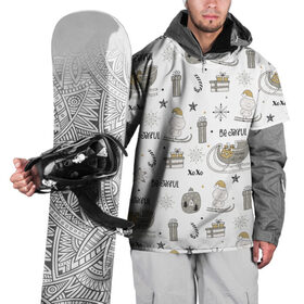 Накидка на куртку 3D с принтом Зимние забавы в Тюмени, 100% полиэстер |  | 