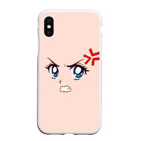 Чехол для iPhone XS Max матовый с принтом Angry anime girl в Тюмени, Силикон | Область печати: задняя сторона чехла, без боковых панелей | angry | anime | art | big | eyes | face | girl | kawaii | manga | style | аниме | арт | взгляд | глаза | девушка | злой | кавай | лицо | манга