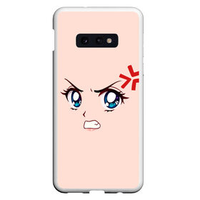 Чехол для Samsung S10E с принтом Angry anime girl в Тюмени, Силикон | Область печати: задняя сторона чехла, без боковых панелей | angry | anime | art | big | eyes | face | girl | kawaii | manga | style | аниме | арт | взгляд | глаза | девушка | злой | кавай | лицо | манга