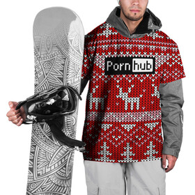 Накидка на куртку 3D с принтом Pornhub в Тюмени, 100% полиэстер |  | deer | fashion | horns | new year | pattern | vanguard | x mas tree | авангард | ёлка | мода | новый год | олень | рога | узор