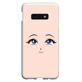 Чехол для Samsung S10E с принтом Happy anime face в Тюмени, Силикон | Область печати: задняя сторона чехла, без боковых панелей | angry | anime | art | big | eyes | face | girl | kawaii | manga | style | аниме | арт | глаза | девушка | кавай | лицо | манга