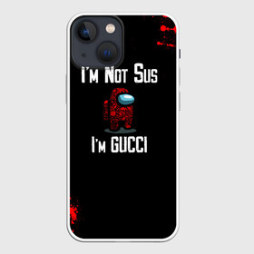 Чехол для iPhone 13 mini с принтом Among Us Gucci в Тюмени,  |  | 2021 | among us | gucci | impostor | space mafia | sus.puffballs united | амонг ас | амонг единорог | гуччи | импостор | инопланетяне | инопланетянин | надпись | новогодний амонг ас | с новым годом | самозванец | среди нас