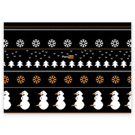 Поздравительная открытка с принтом PORN HUB в Тюмени, 100% бумага | плотность бумаги 280 г/м2, матовая, на обратной стороне линовка и место для марки
 | Тематика изображения на принте: 2021 | new year | новый 2021 год | новый год | поцелуй меня | с новым годом | свитер | свитер на новый год | сердечки