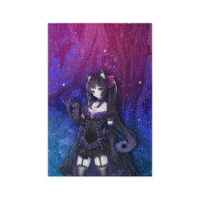 Обложка для паспорта матовая кожа с принтом Neko - Gothic Anime в Тюмени, натуральная матовая кожа | размер 19,3 х 13,7 см; прозрачные пластиковые крепления | Тематика изображения на принте: anime | gothic | neko | кошка | мими | неко | ушки