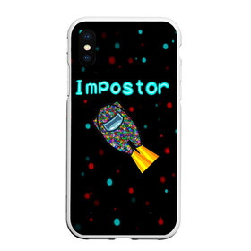 Чехол для iPhone XS Max матовый с принтом Impostor в Тюмени, Силикон | Область печати: задняя сторона чехла, без боковых панелей | 2021 | among us | impostor | space mafia | sus.puffballs united | амонг ас | амонг единорог | в космосе | импостор | инопланетяне | инопланетянин | надпись | новогодний амонг ас | ракета | с новым годом | самозванец | среди нас