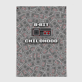 Постер с принтом 8-bit childhood в Тюмени, 100% бумага
 | бумага, плотность 150 мг. Матовая, но за счет высокого коэффициента гладкости имеет небольшой блеск и дает на свету блики, но в отличии от глянцевой бумаги не покрыта лаком | 8 bit | 8 бит | sega | sega master system | джойстик | сега