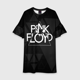 Детское платье 3D с принтом Pink Floyd в Тюмени, 100% полиэстер | прямой силуэт, чуть расширенный к низу. Круглая горловина, на рукавах — воланы | Тематика изображения на принте: dark side of the moon | floyd | music | pink | pink floid | pink floyd | rock | rocker | rocknroll | the wall | музыка | пинк | пинк флоид | пинк флойд | рок | рок н ролл | рокер | флойд