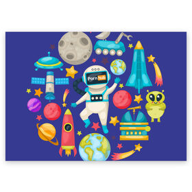 Поздравительная открытка с принтом Pornhub space в Тюмени, 100% бумага | плотность бумаги 280 г/м2, матовая, на обратной стороне линовка и место для марки
 | astronaut | comet | cosmos | moon | planet | rocet | space | star | звезда | космонавт | космос | планета | ракета