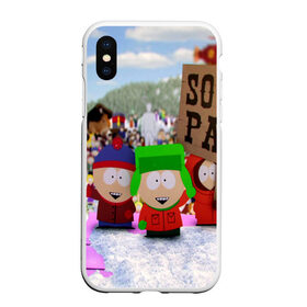 Чехол для iPhone XS Max матовый с принтом Южный Парк / South Park . в Тюмени, Силикон | Область печати: задняя сторона чехла, без боковых панелей | Тематика изображения на принте: south park | ubisoft | woodland critter christmas | кенни | мультсериал | стэн | южный парк