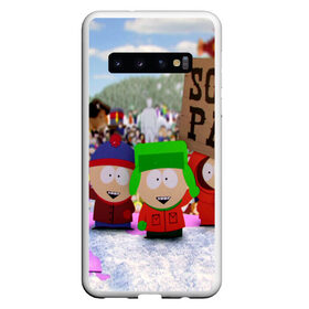 Чехол для Samsung Galaxy S10 с принтом Южный Парк / South Park . в Тюмени, Силикон | Область печати: задняя сторона чехла, без боковых панелей | south park | ubisoft | woodland critter christmas | кенни | мультсериал | стэн | южный парк