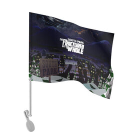 Флаг для автомобиля с принтом Южный Парк / South Park . в Тюмени, 100% полиэстер | Размер: 30*21 см | south park | ubisoft | woodland critter christmas | кенни | мультсериал | стэн | южный парк