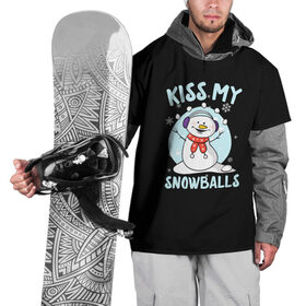 Накидка на куртку 3D с принтом Озорной Снеговик в Тюмени, 100% полиэстер |  | claus | happy new year | merry christmas | santa | snowman | дед мороз | елка | клаус | новый год | рождество | с новым годом | санта | снеговик