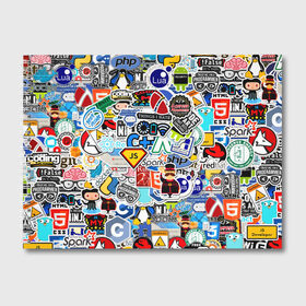 Альбом для рисования с принтом Programming stickers в Тюмени, 100% бумага
 | матовая бумага, плотность 200 мг. | css | it | linux | programming | wi fi | код | компьютер | линукс | программирование | профессия | стикер бомбинг