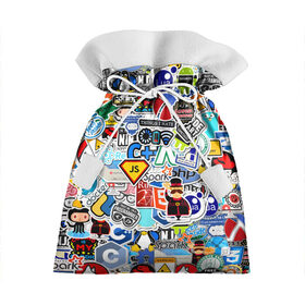 Подарочный 3D мешок с принтом Programming stickers в Тюмени, 100% полиэстер | Размер: 29*39 см | css | it | linux | programming | wi fi | код | компьютер | линукс | программирование | профессия | стикер бомбинг