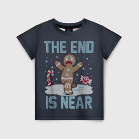 Детская футболка 3D с принтом Пряник в Тюмени, 100% гипоаллергенный полиэфир | прямой крой, круглый вырез горловины, длина до линии бедер, чуть спущенное плечо, ткань немного тянется | christmas | cookies | deer | hate | madafakas | new | santa | snow | ugly | year | вязаный | год | дед | клаус | мороз | новогоднему | новый | олень | печенье | печенька | печеньки | печенюшка | по | пряник | рождество | санта | свитер