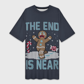 Платье-футболка 3D с принтом Пряник в Тюмени,  |  | christmas | cookies | deer | hate | madafakas | new | santa | snow | ugly | year | вязаный | год | дед | клаус | мороз | новогоднему | новый | олень | печенье | печенька | печеньки | печенюшка | по | пряник | рождество | санта | свитер