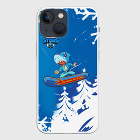 Чехол для iPhone 13 mini с принтом Brawl Stars (Snowboarding) в Тюмени,  |  | brawl | break dance | leon | moba | skateboard | stars | supercell | surfing | игра | коллаборация | коллаж | колоборация | паттерн