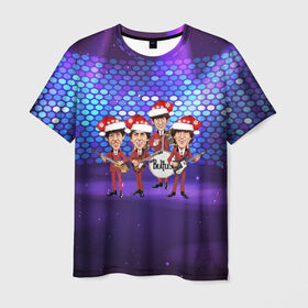 Мужская футболка 3D с принтом Новогодний концерт Битлз в Тюмени, 100% полиэфир | прямой крой, круглый вырез горловины, длина до линии бедер | битлз | битлы | год | джон | концерт | леннон | новогодний | новый | рождество | сцена
