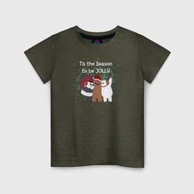 Детская футболка хлопок с принтом We Bare Bears в Тюмени, 100% хлопок | круглый вырез горловины, полуприлегающий силуэт, длина до линии бедер | Тематика изображения на принте: cartoon network | grizz | icebear | panda | vdkimel | we bare bears | белый | вся правда о медведях | гризли | панда