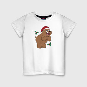 Детская футболка хлопок с принтом Grizz в Тюмени, 100% хлопок | круглый вырез горловины, полуприлегающий силуэт, длина до линии бедер | Тематика изображения на принте: cartoon network | grizz | vdkimel | we bare bears | вся правда о медведях | гризли
