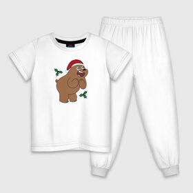 Детская пижама хлопок с принтом Grizz в Тюмени, 100% хлопок |  брюки и футболка прямого кроя, без карманов, на брюках мягкая резинка на поясе и по низу штанин
 | cartoon network | grizz | vdkimel | we bare bears | вся правда о медведях | гризли