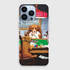 Чехол для iPhone 13 Pro с принтом Собаки играют в покер в Тюмени,  |  | a friend in need | art | artist | bets | buldog | cards | chips | dogs | gambling | games | memes | picture | poker | азартные игры | бульдог | друг познается в беде | искусство | картина | карты | мемы | покер | сенбернар | собаки | собачки | ставки