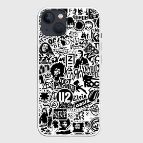 Чехол для iPhone 13 с принтом Rock Band Logos в Тюмени,  |  | ac dc | linkin park | music | queen | radiohead | rock | rock band logos | линкин парк | музыка | ретро | рок группа | элвис