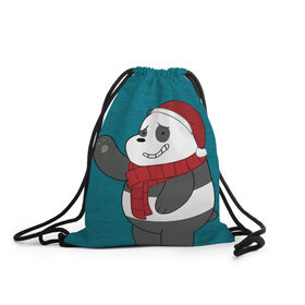 Рюкзак-мешок 3D с принтом Panda в Тюмени, 100% полиэстер | плотность ткани — 200 г/м2, размер — 35 х 45 см; лямки — толстые шнурки, застежка на шнуровке, без карманов и подкладки | cartoon network | panda | vdkimel | we bare bears | вся правда о медведях | панда