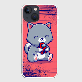 Чехол для iPhone 13 mini с принтом AMONG US   С КОТИКОМ в Тюмени,  |  | among | among us | amongus | cat | crewmate | game | games | imposter | impostor | logo | monster | sabotage | shhh | амонг | амонг ас | амонгас | игра | игры | импостер | космос | кот | котенок | котик | крюмейт | лого | логотип | логотипы | м