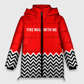 Женская зимняя куртка 3D с принтом Twin Peaks в Тюмени, верх — 100% полиэстер; подкладка — 100% полиэстер; утеплитель — 100% полиэстер | длина ниже бедра, силуэт Оверсайз. Есть воротник-стойка, отстегивающийся капюшон и ветрозащитная планка. 

Боковые карманы с листочкой на кнопках и внутренний карман на молнии | twin peaks | агент купер | девид линч | дейл | лора палмер | огонь иди за мной | одри хорн | совы не то чем кажутся | твин пикс