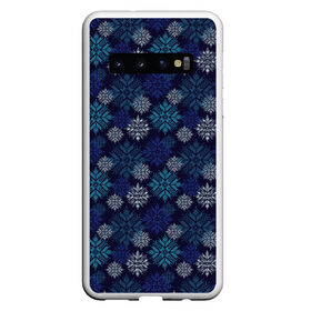 Чехол для Samsung Galaxy S10 с принтом Новогодние Узоры в Тюмени, Силикон | Область печати: задняя сторона чехла, без боковых панелей | Тематика изображения на принте: merry christmas | алатырь | бабушкин свитер | ёлка | новый год | орнамент | подарок | рождество | свитер | свитер с оленями | северные узоры | снежинки