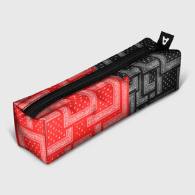 Пенал 3D с принтом 3D Бандана v red-black в Тюмени, 100% полиэстер | плотная ткань, застежка на молнии | fashiom | fire | game | hip hop | rap | street style | top | игра | мода | огонь | рэп | топ | уличный стиль | хип хоп